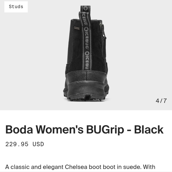 Icebug Boda Women's BUGrip w/ Studs - Black Size 10 - Picture 4 of 4
